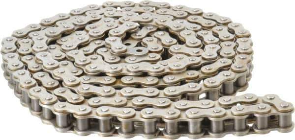 Browning - 3/4" Pitch, ANSI 60, Single Strand Roller Chain - Chain No. 60, 10 Ft. Long, 15/32" Roller Diam, 1/2" Roller Width - Exact Tool & Supply
