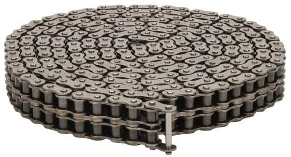 Browning - 1/2" Pitch, ANSI 40-2, Double Strand Roller Chain - Chain No. 40-2, 10 Ft. Long, 5/16" Roller Diam, 5/16" Roller Width - Exact Tool & Supply