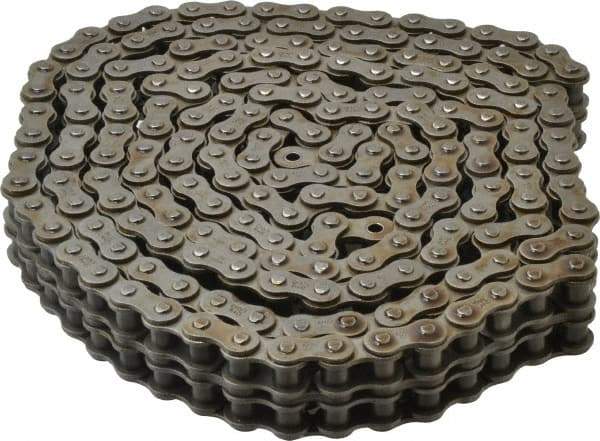 Browning - 5/8" Pitch, ANSI 50-2, Double Strand Roller Chain - Chain No. 50-2, 10 Ft. Long, 0.4" Roller Diam, 3/8" Roller Width - Exact Tool & Supply