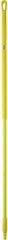 Vikan - 59 x 1-1/4" Fiberglass Squeegee Handle - European Threaded Connection, Yellow - Exact Tool & Supply