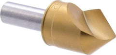M.A. Ford - 1" Head Diam, 1/2" Shank Diam, 1 Flute 82° High Speed Steel Countersink - TiN Finish, 2-3/4" OAL - Exact Tool & Supply