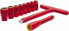Wiha - 10 Piece 3/8" Drive Socket Set - 12 Points, 8mm to 19mm Range, Metric Measurement Standard - Exact Tool & Supply
