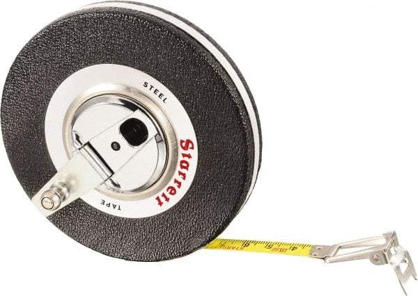Starrett - 49' x 3/8" Yellow Blade Tape Measure - 1mm Graduation, L8 Graduation Style, Black Case - Exact Tool & Supply