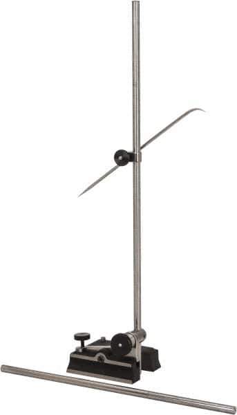 Starrett - 2 Spindle, 12 and 18 Inch Spindle Length, Surface Gage - 3-3/4 Inch Long x 3-3/8 Inch Wide Base, Hardened Steel - Exact Tool & Supply