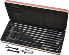 Starrett - 50 to 300mm, Mechanical Inside Micrometer Set - 0.01mm Graduation, Friction Thimble - Exact Tool & Supply