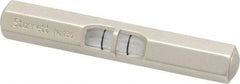 Starrett - 2-1/2 Inch Long, Horizontal, Tubular and Pocket Level - Satin Nickel-Plated, 1 Vial - Exact Tool & Supply