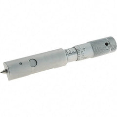 Starrett - 0.01mm Graduation, Satin Chrome Coated Stainless Steel, Mechanical Can Seam Micrometer - Includes Plastic Case - Exact Tool & Supply