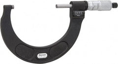 Starrett - 3 to 4" Range, 0.0001" Graduation, Mechanical Outside Micrometer - Ratchet Stop Thimble, Accurate to 0.0001", Digital Counter - Exact Tool & Supply