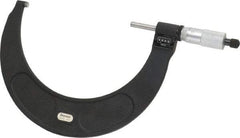 Starrett - 5 to 6" Range, 0.0001" Graduation, Mechanical Outside Micrometer - Ratchet Stop Thimble, Accurate to 0.0001", Digital Counter - Exact Tool & Supply
