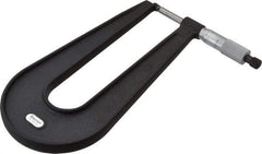 Starrett - 0 to 1" Range, 0.001" Graduation, Mechanical Outside Micrometer - Ratchet Stop Thimble, 6" Throat Depth, Accurate to 0.0001" - Exact Tool & Supply