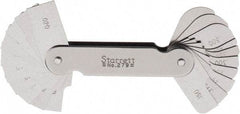 Starrett - 1 (20 Leaves) Piece, 0.02 to 0.4 Inch Radius, Radius Gage Set - Exact Tool & Supply