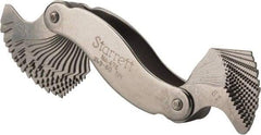 Starrett - 30 Leaf, 3-1/2 to 60 TPI Range, Steel Screw Pitch Gage - 55° Thread Angle - Exact Tool & Supply
