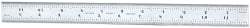Starrett - 12" Long, 1/100, 1/64, 1/50, 1/32" Graduation, Rigid Spring Steel Rule - 16R Graduation Style, 1" Wide, Silver, Satin Chrome Finish - Exact Tool & Supply