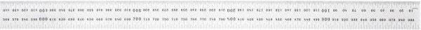 Starrett - 1,000mm Long, 0.5, 1mm Graduation, Rigid Spring Steel Rule - Metric Graduation Style, 32mm Wide, Silver, Satin Chrome Finish - Exact Tool & Supply