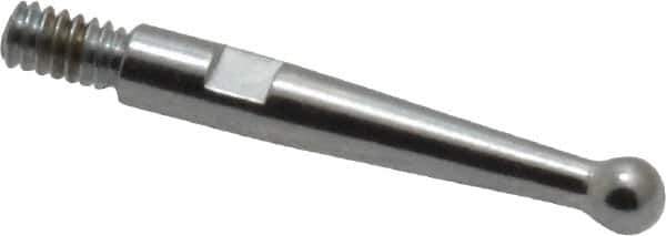 Starrett - 2mm Ball Diam, Steel, Ball Test Indicator Contact Point - 5/8" Contact Point Length, Use with Starrett 811 & 811M Dial Test Indicators - Exact Tool & Supply