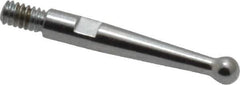 Starrett - 2mm Ball Diam, Steel, Ball Test Indicator Contact Point - 5/8" Contact Point Length, Use with Starrett 811 & 811M Dial Test Indicators - Exact Tool & Supply