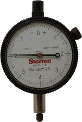 Starrett - 0.02" Range, 0-4-0 Dial Reading, 0.0001" Graduation Dial Drop Indicator - 2-1/4" Dial, 0.008" Range per Revolution - Exact Tool & Supply