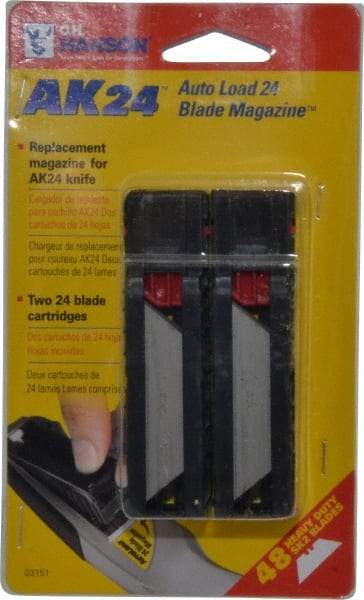 C.H. Hanson - 48 Piece Steel Utility Knife Blade - 3-1/2" OAL, 2" Blade Length - Exact Tool & Supply
