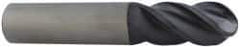 Accupro - 7/16" Diam, 1" LOC, 2 Flute Solid Carbide Ball End Mill - AlTiN Finish, Single End, 6" OAL, 7/16" Shank Diam, Spiral Flute - Exact Tool & Supply