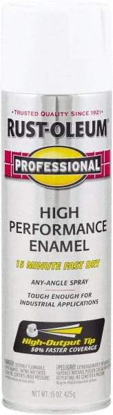 Rust-Oleum - White, Gloss, Rust Proof Enamel Spray Paint - 14 Sq Ft per Can, 15 oz Container, Use on Multipurpose - Exact Tool & Supply