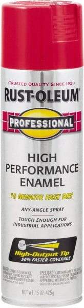 Rust-Oleum - Safety Red, Gloss, Rust Proof Enamel Spray Paint - 14 Sq Ft per Can, 15 oz Container, Use on Multipurpose - Exact Tool & Supply