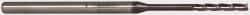 Accupro - 0.075", 1/2" LOC, 1/8" Shank Diam, 2-1/2" OAL, 3 Flute, Solid Carbide Square End Mill - Single End, AlTiN Finish, Spiral Flute, 30° Helix, Centercutting, Series Miniature - Exact Tool & Supply