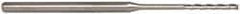 Accupro - 0.065", 1/2" LOC, 1/8" Shank Diam, 2-1/2" OAL, 3 Flute, Solid Carbide Square End Mill - Single End, Uncoated, Spiral Flute, 30° Helix, Centercutting, Series Miniature - Exact Tool & Supply
