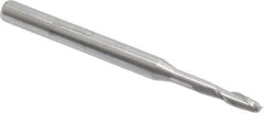 Accupro - 5/64", 1/4" LOC, 1/8" Shank Diam, 1-1/2" OAL, 2 Flute, Solid Carbide Square End Mill - Single End, Uncoated, Spiral Flute, 30° Helix, Centercutting, Right Hand Cut, Right Hand Flute - Exact Tool & Supply