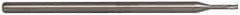 Accupro - 0.055", 0.082" LOC, 1/8" Shank Diam, 2-1/2" OAL, 3 Flute, Solid Carbide Square End Mill - Single End, Uncoated, Spiral Flute, 30° Helix, Centercutting, Series Miniature - Exact Tool & Supply