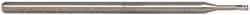 Accupro - 0.06", 0.09" LOC, 1/8" Shank Diam, 2-1/2" OAL, 3 Flute, Solid Carbide Square End Mill - Single End, Uncoated, Spiral Flute, 30° Helix, Centercutting, Series Miniature - Exact Tool & Supply