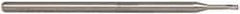 Accupro - 0.06", 0.09" LOC, 1/8" Shank Diam, 2-1/2" OAL, 3 Flute, Solid Carbide Square End Mill - Single End, Uncoated, Spiral Flute, 30° Helix, Centercutting, Series Miniature - Exact Tool & Supply