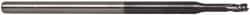 Accupro - 0.085", 0.127" LOC, 1/8" Shank Diam, 2-1/2" OAL, 3 Flute, Solid Carbide Square End Mill - Single End, AlTiN Finish, Spiral Flute, 30° Helix, Centercutting, Series Miniature - Exact Tool & Supply