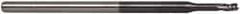 Accupro - 0.085", 0.127" LOC, 1/8" Shank Diam, 2-1/2" OAL, 3 Flute, Solid Carbide Square End Mill - Single End, AlTiN Finish, Spiral Flute, 30° Helix, Centercutting, Series Miniature - Exact Tool & Supply