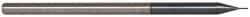 Accupro - 0.01", 0.015" LOC, 1/8" Shank Diam, 2-1/2" OAL, 3 Flute, Solid Carbide Square End Mill - Single End, AlTiN Finish, Spiral Flute, 30° Helix, Centercutting, Right Hand Cut, Right Hand Flute, Series Miniature - Exact Tool & Supply