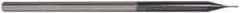 Accupro - 0.02", 0.03" LOC, 1/8" Shank Diam, 2-1/2" OAL, 3 Flute, Solid Carbide Square End Mill - Single End, AlTiN Finish, Spiral Flute, 30° Helix, Centercutting, Series Miniature - Exact Tool & Supply