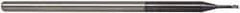 Accupro - 0.04", 0.06" LOC, 1/8" Shank Diam, 2-1/2" OAL, 3 Flute, Solid Carbide Square End Mill - Single End, AlTiN Finish, Spiral Flute, 30° Helix, Centercutting, Series Miniature - Exact Tool & Supply