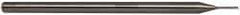 Accupro - 0.025", 0.037" LOC, 1/8" Shank Diam, 2-1/2" OAL, 3 Flute, Solid Carbide Square End Mill - Single End, Uncoated, Spiral Flute, 30° Helix, Centercutting, Series Miniature - Exact Tool & Supply