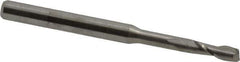Accupro - 3/32", 9/32" LOC, 1/8" Shank Diam, 1-1/2" OAL, 2 Flute, Solid Carbide Square End Mill - Single End, Uncoated, Spiral Flute, 30° Helix, Centercutting, Right Hand Cut, Right Hand Flute - Exact Tool & Supply