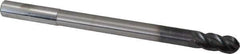 Accupro - 7/16" Diam, 1" LOC, 4 Flute Solid Carbide Ball End Mill - AlTiN Finish, Single End, 6" OAL, 7/16" Shank Diam, Spiral Flute - Exact Tool & Supply