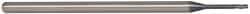 Accupro - 0.05", 0.075" LOC, 1/8" Shank Diam, 2-1/2" OAL, 3 Flute, Solid Carbide Square End Mill - Single End, AlTiN Finish, Spiral Flute, 30° Helix, Centercutting, Series Miniature - Exact Tool & Supply