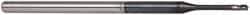 Accupro - 0.06", 0.09" LOC, 1/8" Shank Diam, 2-1/2" OAL, 3 Flute, Solid Carbide Square End Mill - Single End, AlTiN Finish, Spiral Flute, 30° Helix, Centercutting, Series Miniature - Exact Tool & Supply