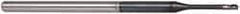 Accupro - 0.06", 0.09" LOC, 1/8" Shank Diam, 2-1/2" OAL, 3 Flute, Solid Carbide Square End Mill - Single End, AlTiN Finish, Spiral Flute, 30° Helix, Centercutting, Series Miniature - Exact Tool & Supply