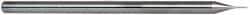 Accupro - 1/64", 0.022" LOC, 1/8" Shank Diam, 2-1/2" OAL, 3 Flute, Solid Carbide Square End Mill - Single End, Uncoated, Spiral Flute, 30° Helix, Centercutting, Right Hand Cut, Right Hand Flute, Series Miniature - Exact Tool & Supply