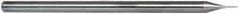 Accupro - 1/64", 0.022" LOC, 1/8" Shank Diam, 2-1/2" OAL, 3 Flute, Solid Carbide Square End Mill - Single End, Uncoated, Spiral Flute, 30° Helix, Centercutting, Right Hand Cut, Right Hand Flute, Series Miniature - Exact Tool & Supply
