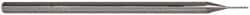 Accupro - 0.02", 0.1" LOC, 1/8" Shank Diam, 2-1/2" OAL, 3 Flute, Solid Carbide Square End Mill - Single End, Uncoated, Spiral Flute, 30° Helix, Centercutting, Series Miniature - Exact Tool & Supply