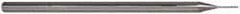 Accupro - 0.02", 0.1" LOC, 1/8" Shank Diam, 2-1/2" OAL, 3 Flute, Solid Carbide Square End Mill - Single End, Uncoated, Spiral Flute, 30° Helix, Centercutting, Series Miniature - Exact Tool & Supply