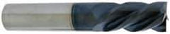 Accupro - 1/4", 3/4" LOC, 1/4" Shank Diam, 2-1/2" OAL, 4 Flute, Solid Carbide Square End Mill - Single End, AlTiN Finish, Spiral Flute, 40° Helix, Centercutting, Right Hand Cut, Left Hand Flute - Exact Tool & Supply