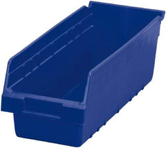 Akro-Mils - 17-7/8" Deep, Blue Polymer Hopper Shelf Bin - 6" High x 6-5/8" Wide x 17-7/8" Long - Exact Tool & Supply