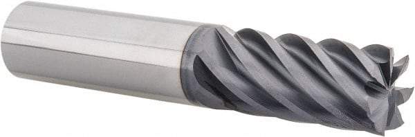 Accupro - 3/4", 1-5/8" LOC, 3/4" Shank Diam, 4" OAL, 7 Flute, Solid Carbide Square End Mill - Single End, AlTiN Finish, Spiral Flute, 37.50° Helix, Centercutting, Right Hand Cut, Right Hand Flute - Exact Tool & Supply