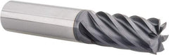 Accupro - 3/4", 1-5/8" LOC, 3/4" Shank Diam, 4" OAL, 7 Flute, Solid Carbide Square End Mill - Single End, AlTiN Finish, Spiral Flute, 37.50° Helix, Centercutting, Right Hand Cut, Right Hand Flute - Exact Tool & Supply